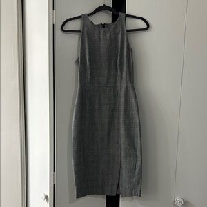 Classic Gray Plaid Sheath Banana Republic Dress
